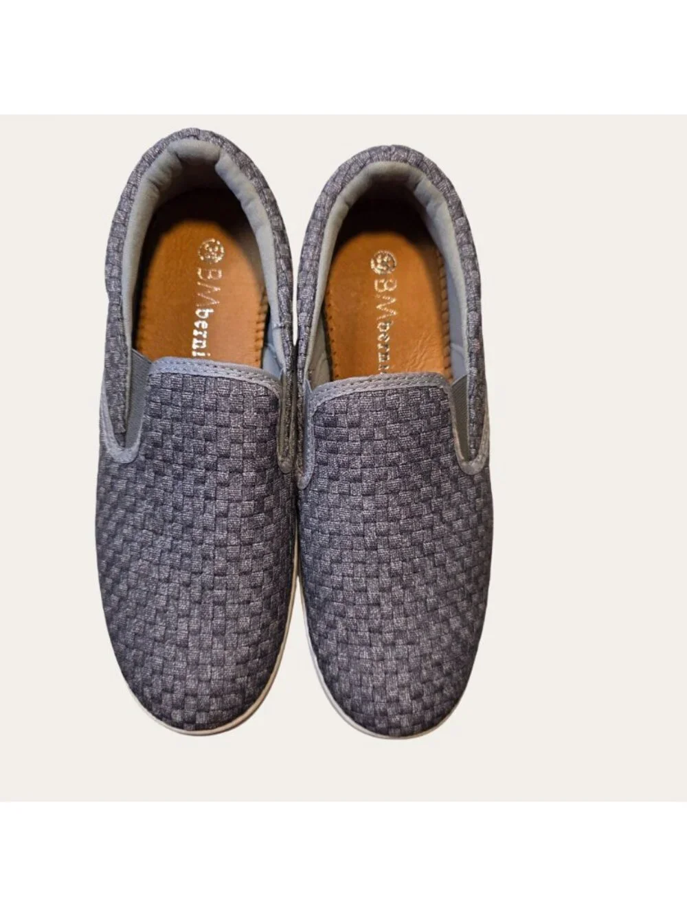 Comfortable Woven Walking Knit Slip On Shoes Heather Grey Bernie Mev Verona EU39